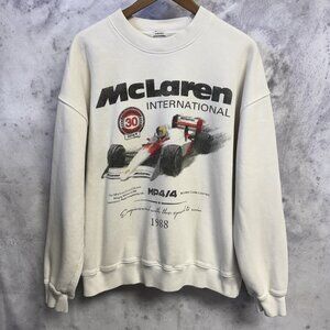 McLaren International F1 Sweatshirt Medium 24x25.5 White Formula One Racing